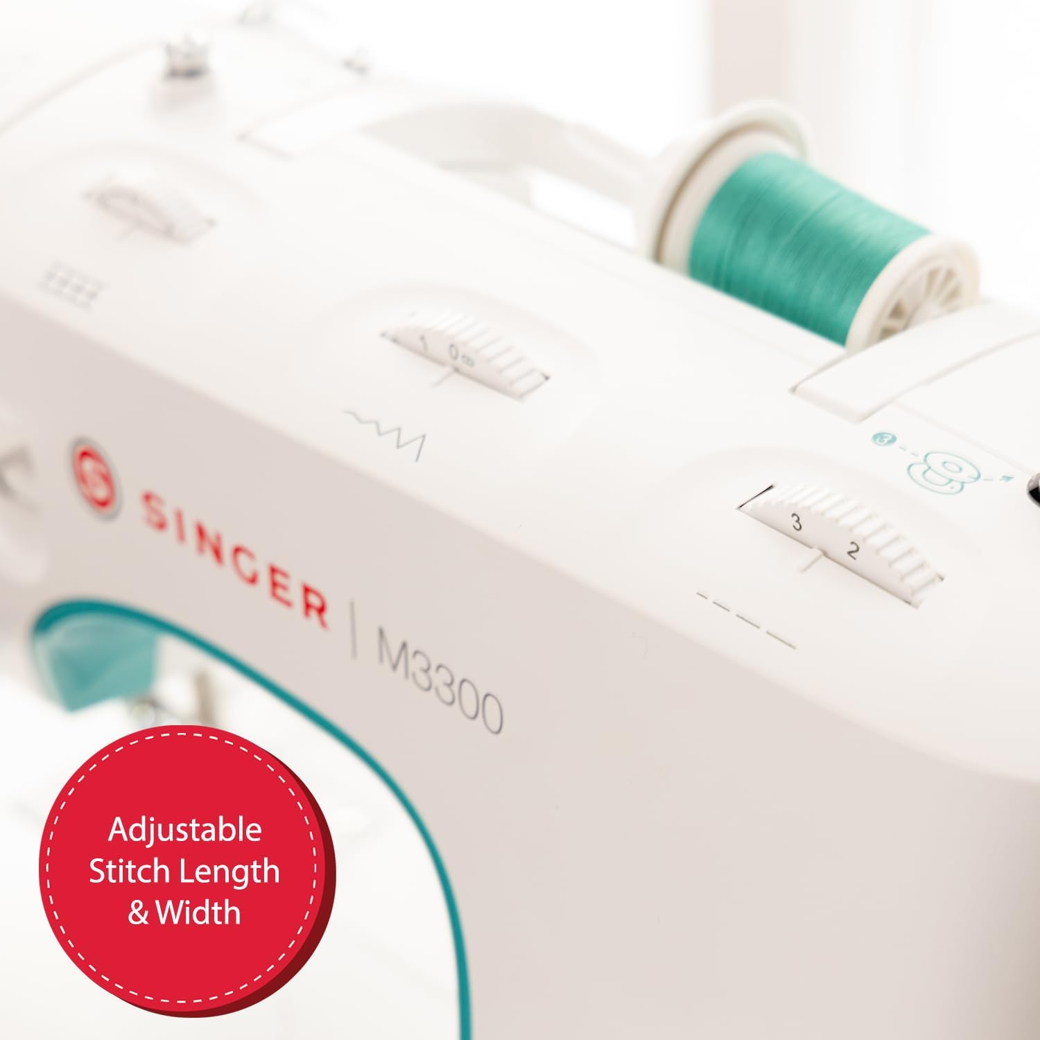 SINGER® M3330 Navy Blue Sewing Machine with Accessories, beginner-friendly