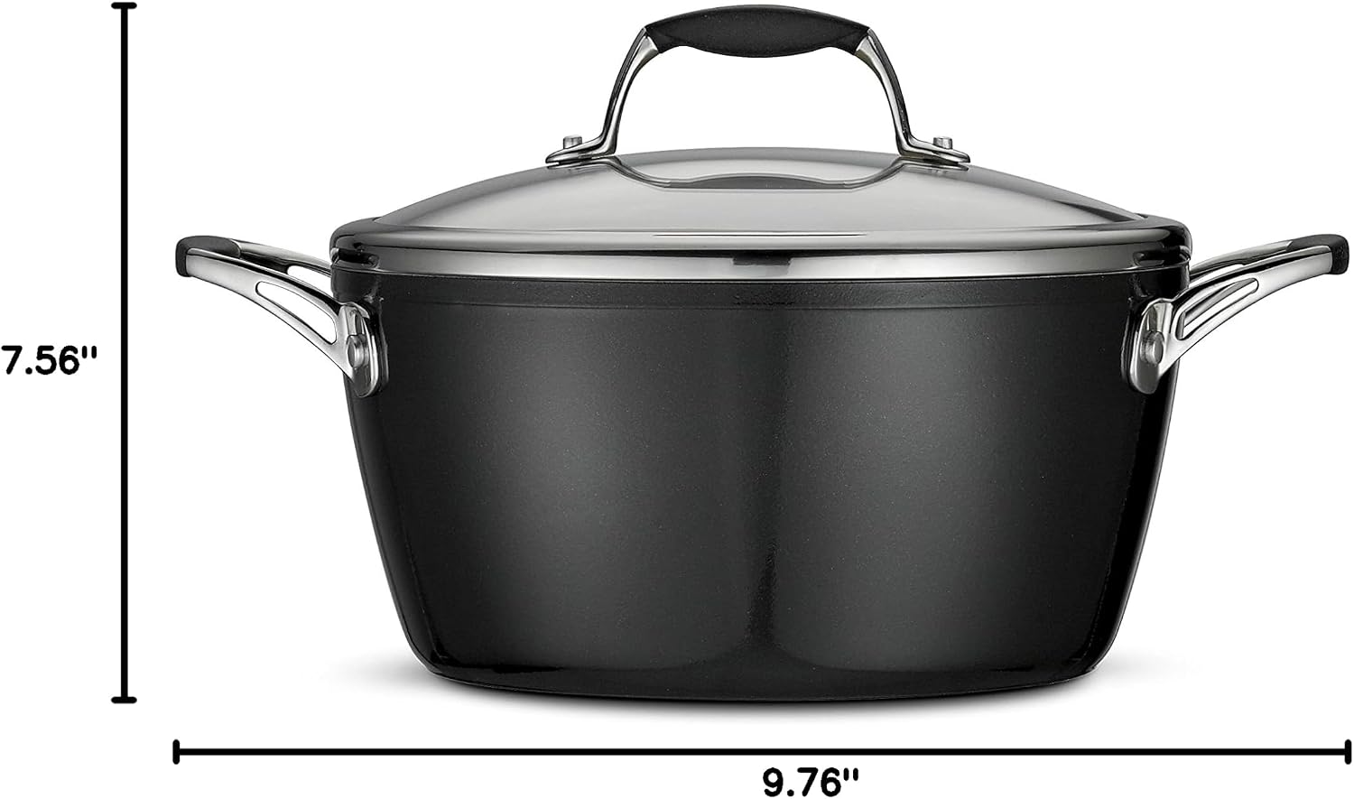 Tramontina Ceramica Deluxe 1.5-Quart Sauce Pan with Glass Lid | Ceramic Non Stick Small Saucepan, Oven-Safe, Metallic Black