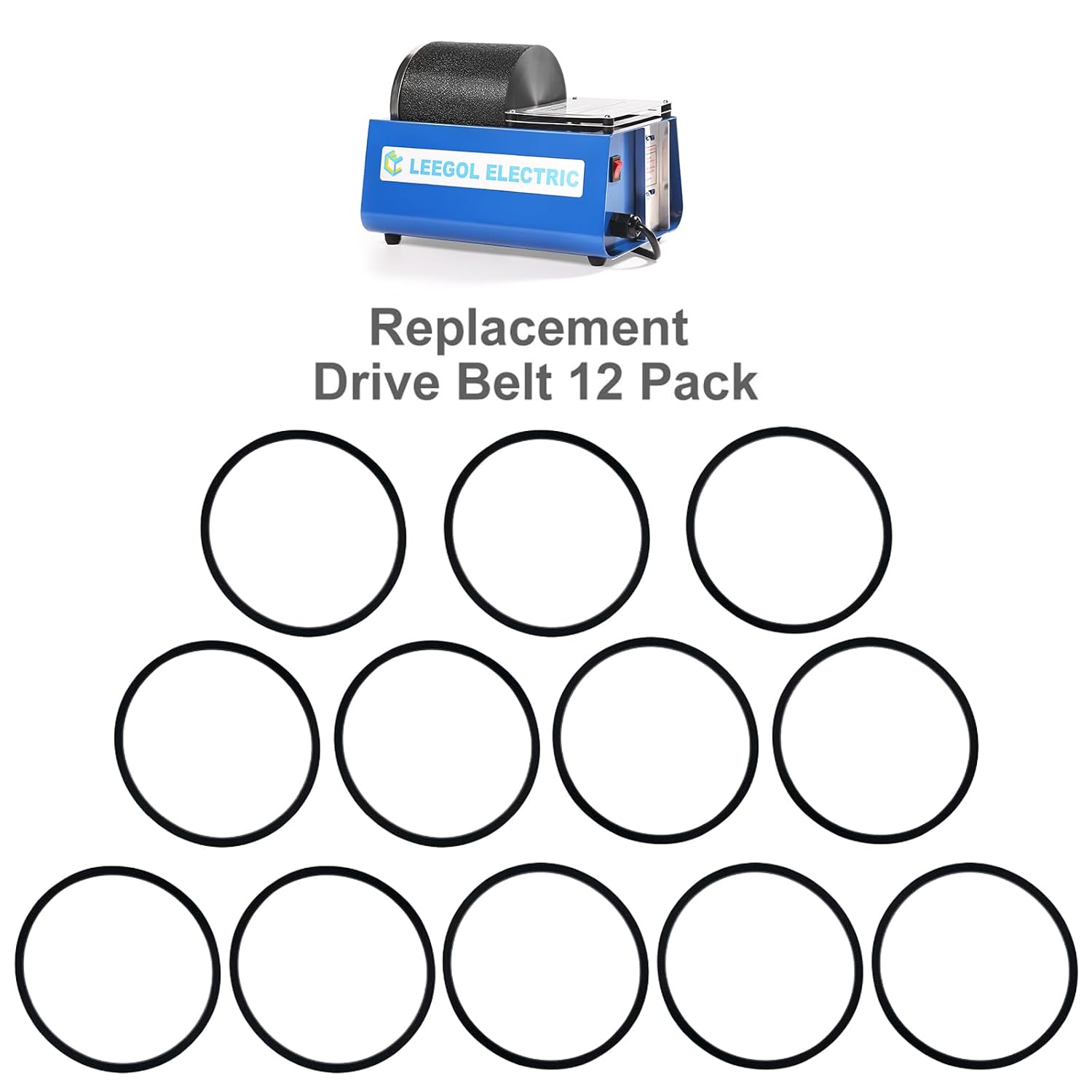 Leegol Electric Rock Tumbler Replacement Drive Belt 12 Pack Belt Size: Dia 32 x 5 mm