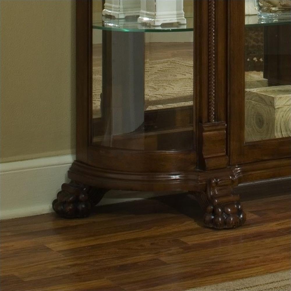 Pulaski Curved End Curio, 53 by 17 by 82-Inch, Brown
