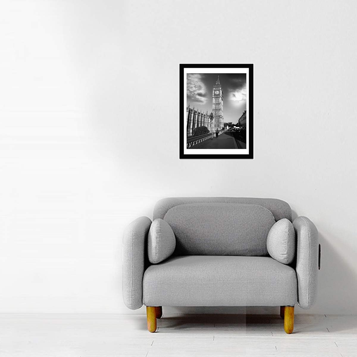 12x12 Picture Frame Matted to Fit Photos 8x8 or 12 x 12 Pictures Without Mat, 12 by 12 Square Solid Wood Black Picture Frames for Wall Mounting