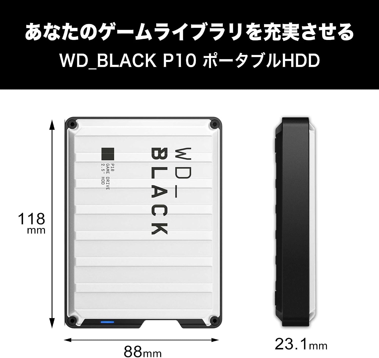 WD_BLACK 4TB P10 Game Drive, Portable External Hard Drive, Works with Playstation, Xbox, & PC - WDBA3A0040BBK-WESN