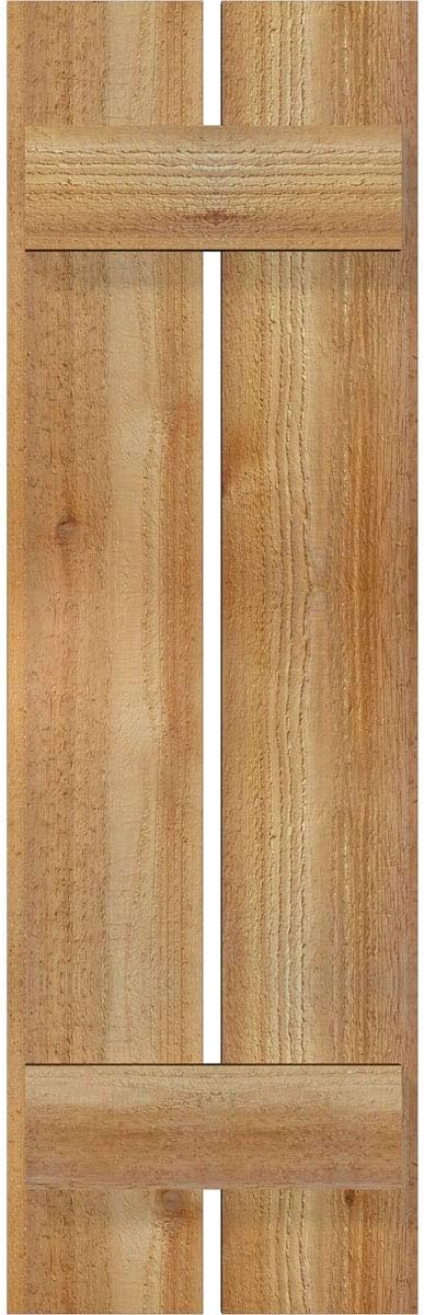 Ekena Millwork RBS06S11X036RWR TimberCraft Two 5 3/8" Boards Spaced Board-n-Batten, Rustic Wood Shutters (Per Pair), 11 1/4"W x 36"H