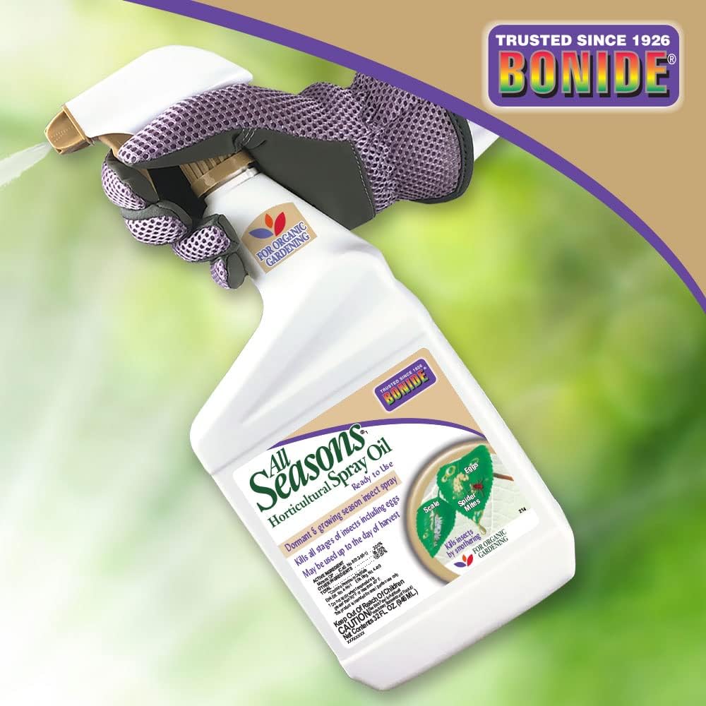 Bonide All Seasons Horticultural & Dormant Spray Oil, 32 oz | Ready-to-Use Spray, Disease Prevention, Insect Killer, For Organic Gardening