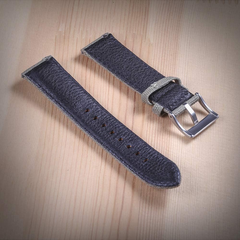 hemsut h Canvas Watch Bands, Quick Release Military Watch Strap, Fabric Replacement 18mm Watch Bands for Men