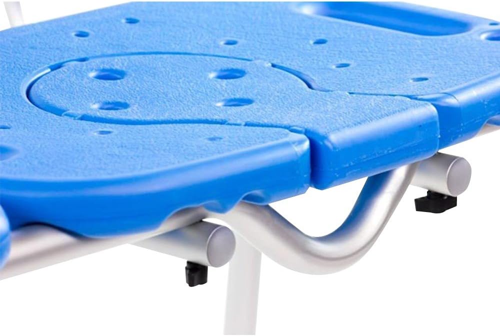 Tub Transfer Bench for Bathtub, All-Access Bath Bench with Cutout Seat | Slide Safely In & Out of the Tub - Blue, adjustable height, aluminum frame, cutout seat, extra-wide seat, cutout U-shape