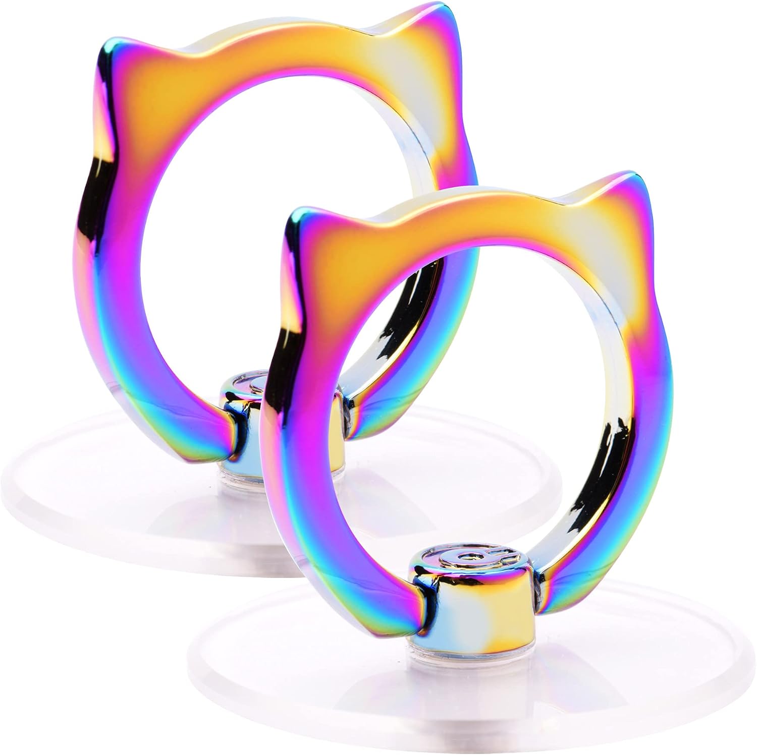 Cat Phone Ring Holder - EI Sonador Clear Cell Phone Ring Holder Transparent Stand Finger Grip (2 Black Cat)