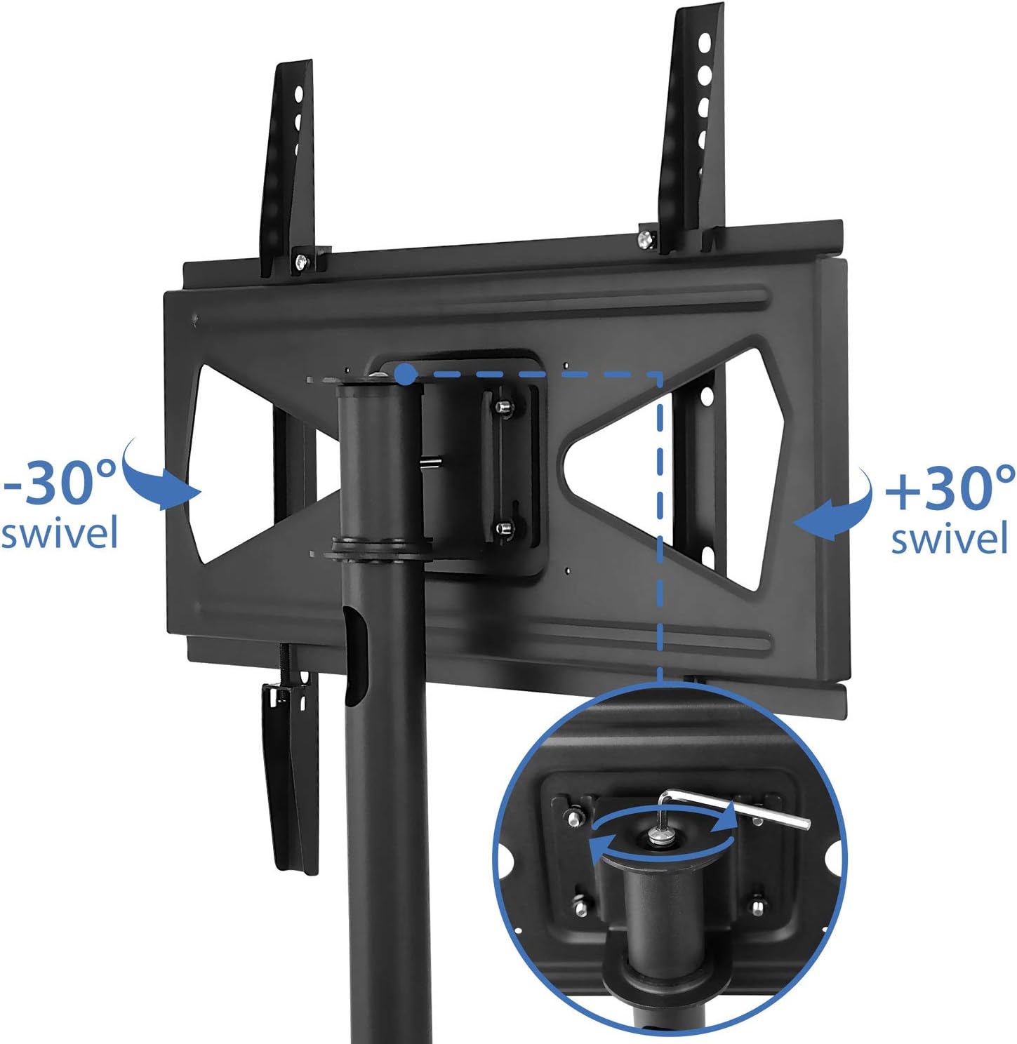 Mount-It! Bolt Down TV Stand, Anti-Tip Swivel Tabletop TV Mount for 32"–55" Screens up to 110 lbs, VESA 100x100 to 400x400, TV Base Replacement