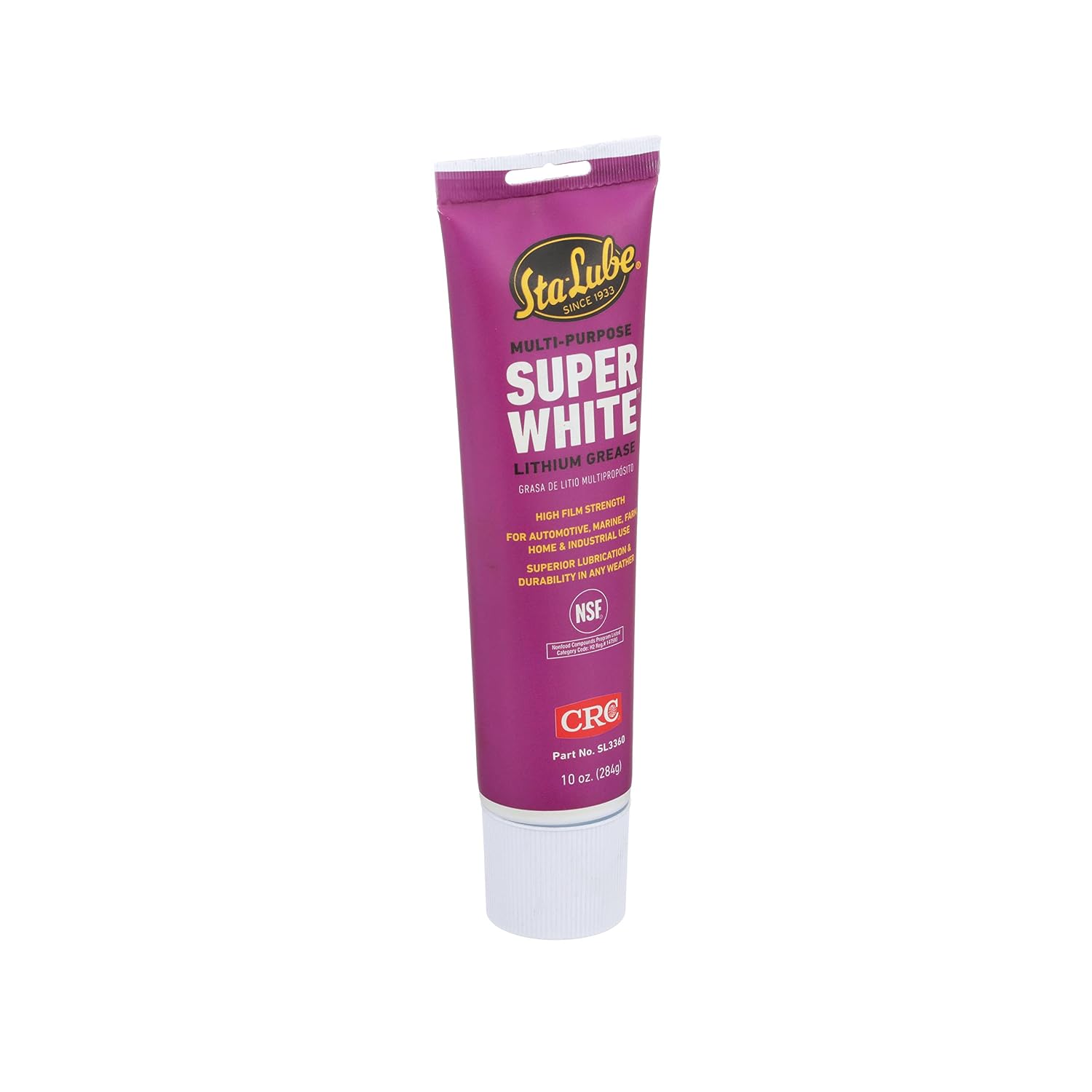 CRC SL3660 Super White Multi-Purpose Lithium Grease, 10 Wt Oz