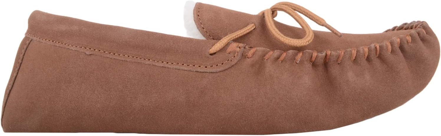 SNUGRUGS Men's Alfie Wool Lined Suede Sole Moccasin Slipper