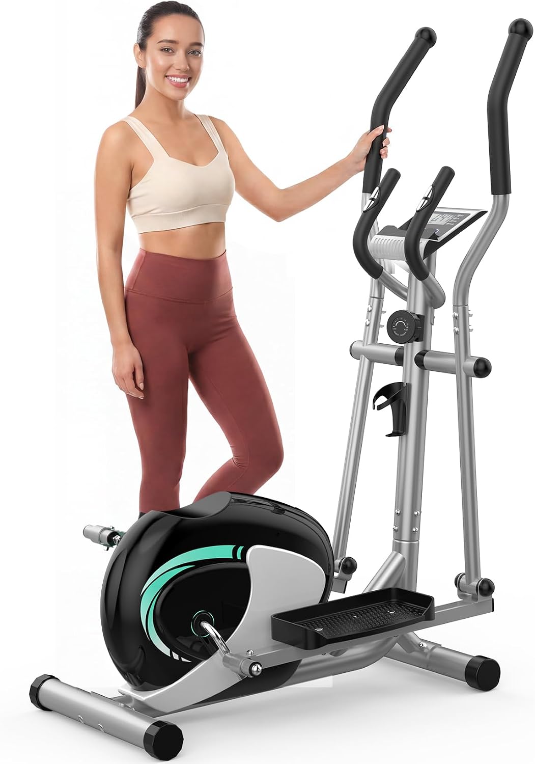 Dripex Elliptical Exercise Machine, Elliptical Machine for Home with 16 Resistance Levels, Quiet & Smooth Magnetic Elliptical Training Machines with 13.2 lb Flywheel, LCD Monitor & Pulse