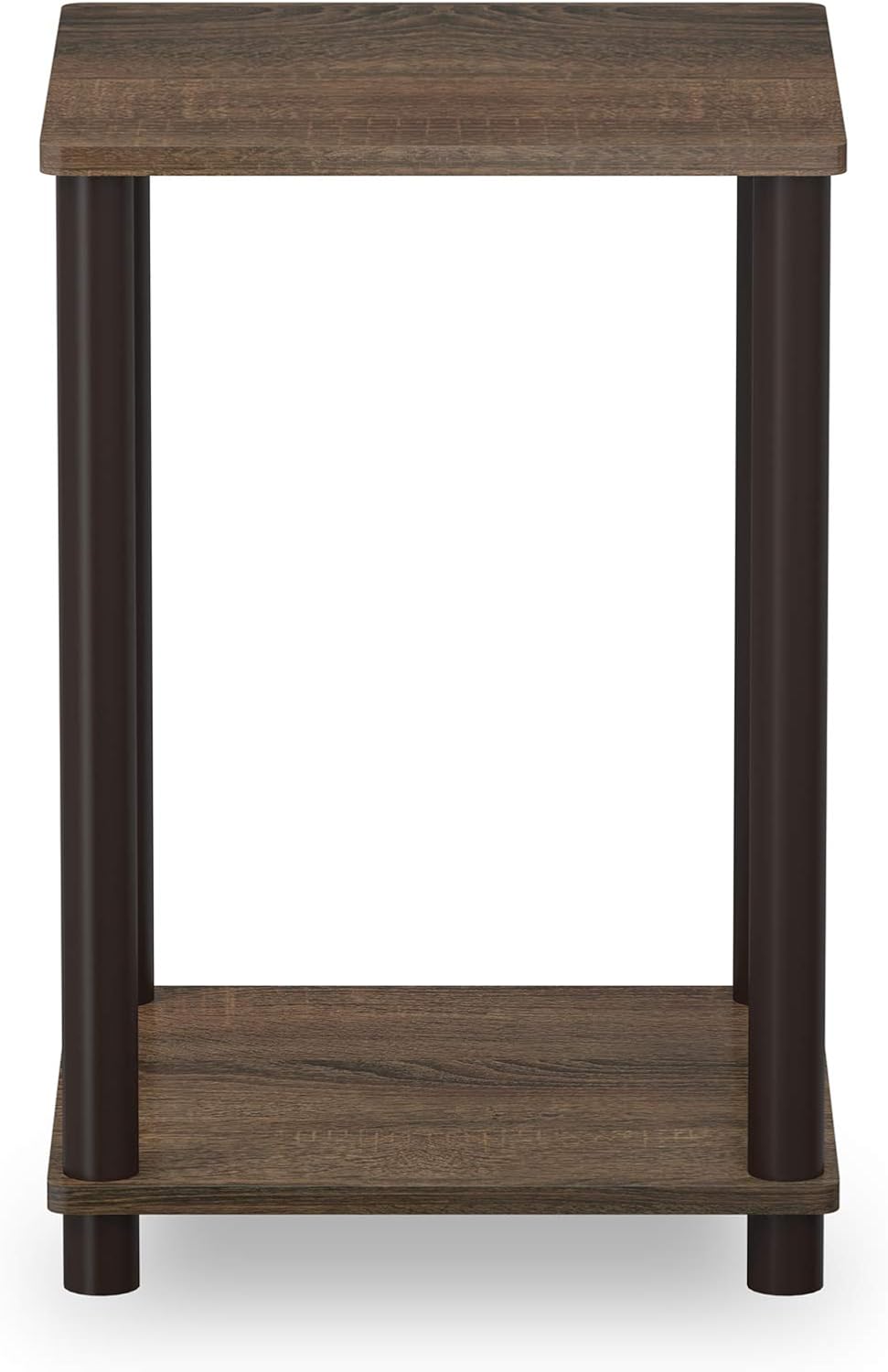 Furinno Turn-N-Tube End Table Corner Shelves, Set of 2, Dark Cherry/Black | Stackable Modern End Table with Open Shelf, Night Stand, Bedside Table, for Living Room, Bedroom