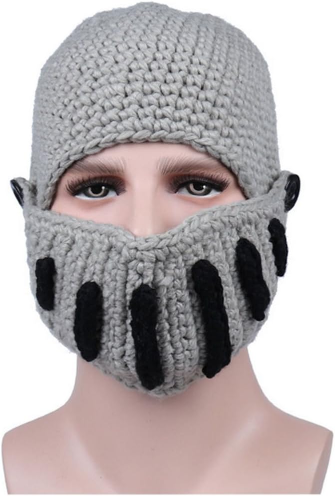Creative Barbarian Knit Beard Hat Funny Knit Cap Wig Beanie Hats