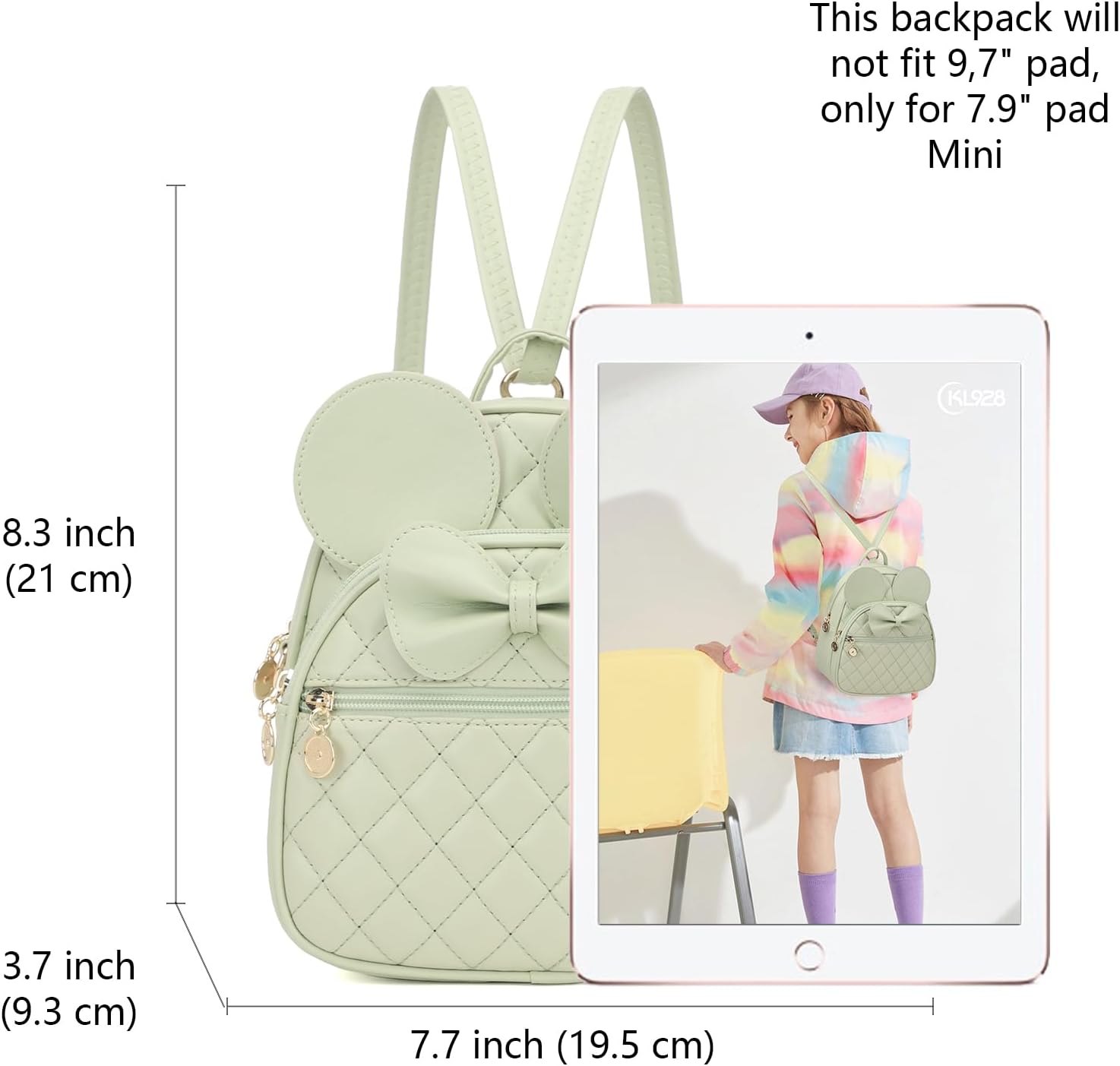 KL928 Girls Mini Backpack Bowknot Polka Dot Cute Small Daypacks Convertible Shoulder Bag Purse for Women