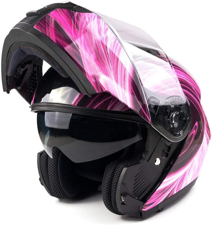 Adult Modular Motorcycle Helmet DOT w/Retractable Sunglass Full Face Flip-up Typhoon TH158