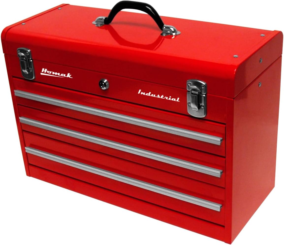 Homak Industrial 20-Inch 2-Drawer Friction Toolbox, Brown Winkle Powder Coat, BW00202200