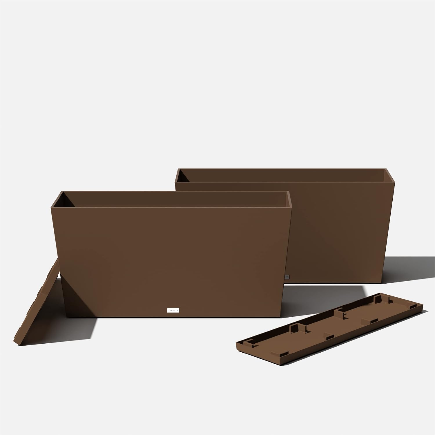 Veradek Pure Series Midori Planter - Wide Outdoor Planter | Made From Durable Plastic With Pre-Drilled Drainage Holes. Modern Porch/Patio Décor for Plants, Flowers and Herbs