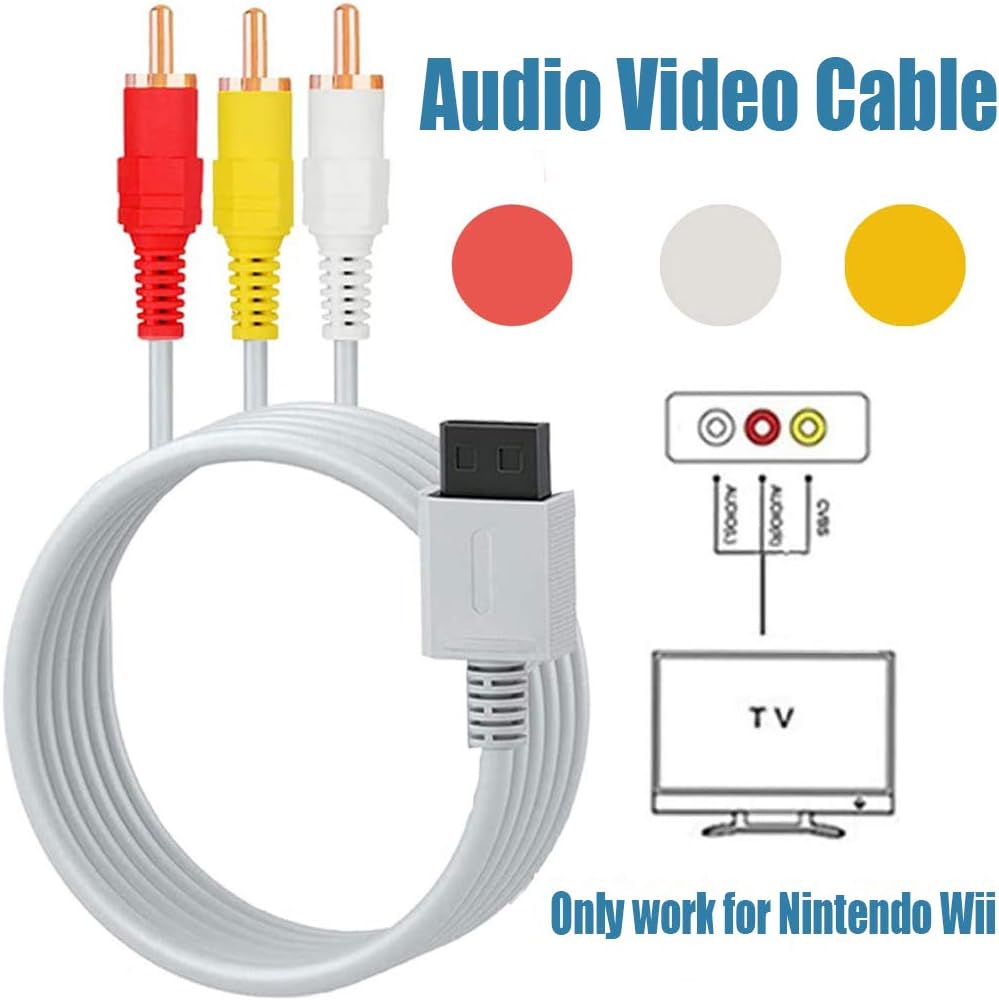 4 in 1 Wii Replacement Cables Set - AC Power Adapter, Wii to HDMI Converter, Wired Motion Sensor Bar and Composite AV Cable