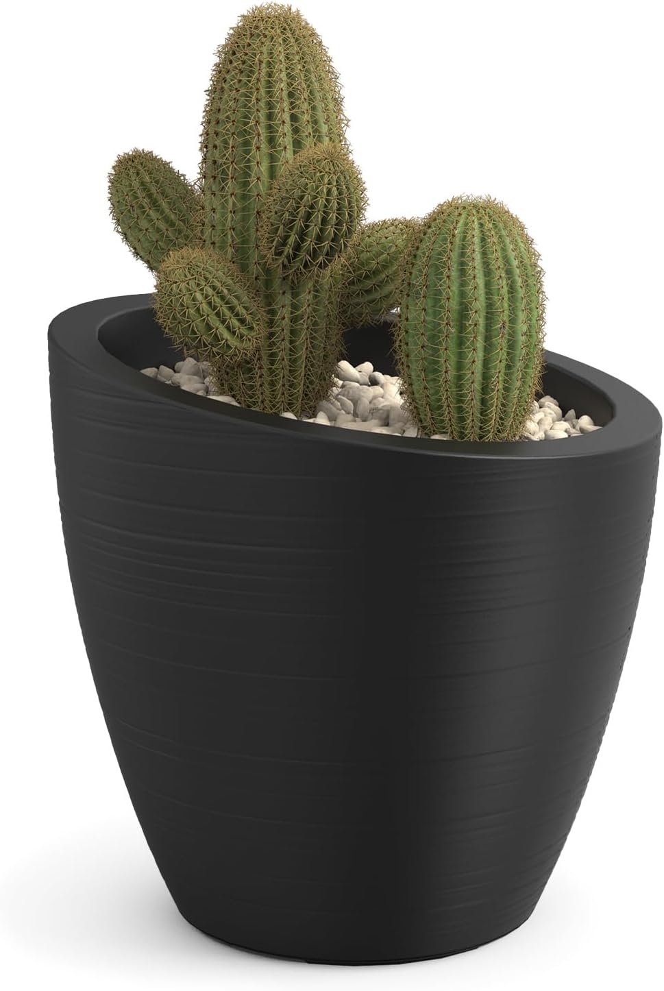 Mayne Modesto 20in Round Modern Planter, Neptune Blue | All season, Indoor/Outdoor, Double-wall design, Fade resistant, 15-year warranty