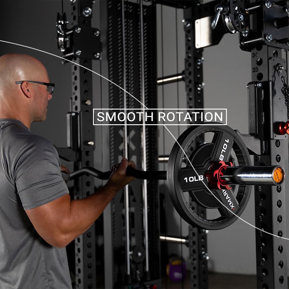 XMARK CONVICT Rackable EZ Curl Bar for Power Racks, Squat Racks, and Olympic Benches – Ideal for Bicep Curls, Skull Crushers, and Tricep Extensions