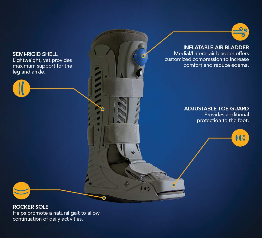 United Ortho USA16101 360 Air Walker Standard Fracture Boot, X Small, Grey