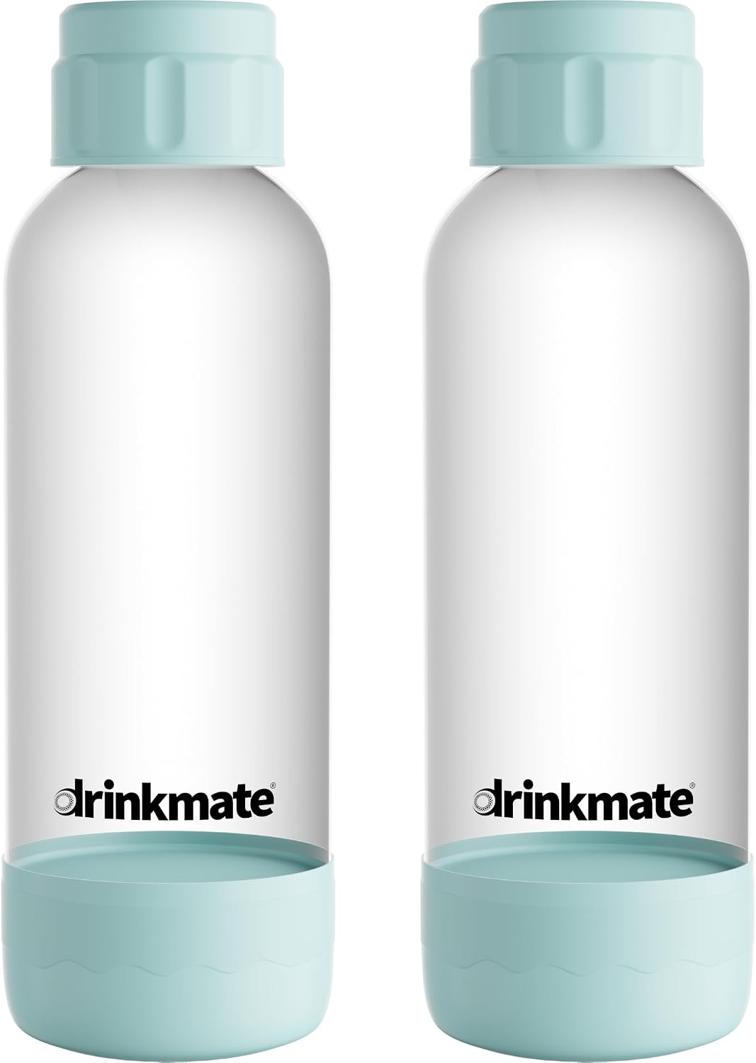 DrinkMate 0.5L Replacement Carbonation Bottles | Compatible with OmniFizz, LUX, and Spritzer | Matte Black, Pack of 2