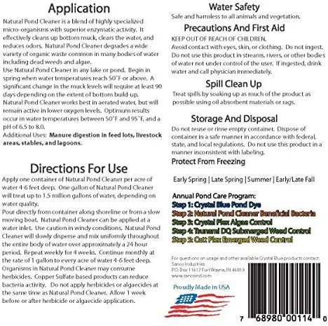 Crystal Blue Natural Pond Cleaner - Muck and Sludge Remover, Safe for Koi - 1 Gallon