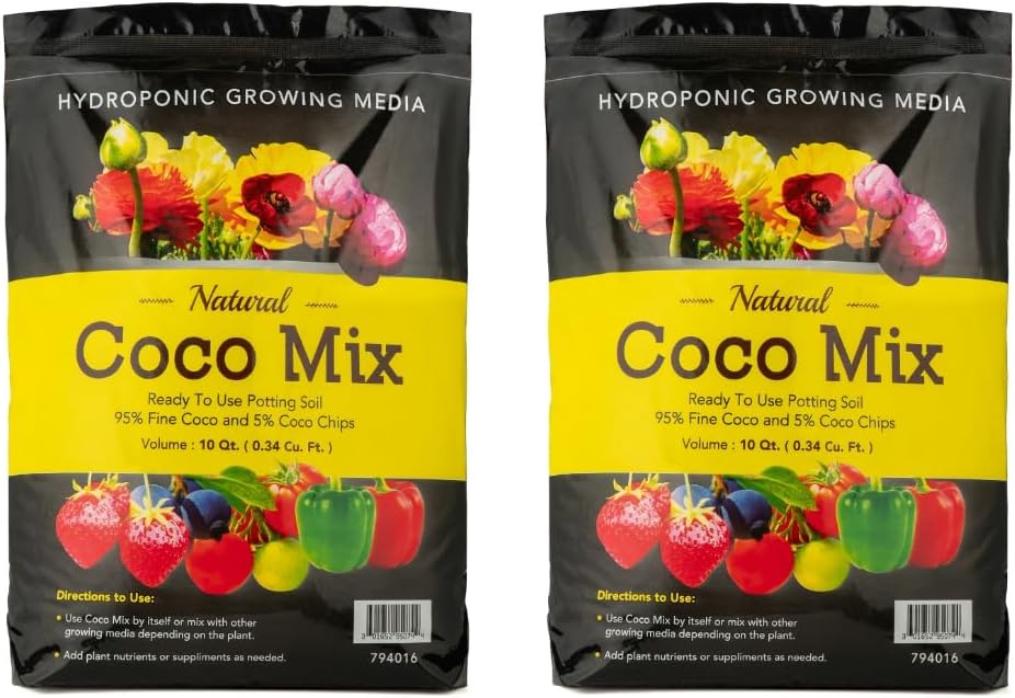 Envelor Organic Coco Coir Brick 10 Lbs. Coir Block Coconut Fiber Growing Medium Potting Soil Mix Coco Peat Media Coir Pith Indoor Outdoor Planters Vegetable Garden Beds