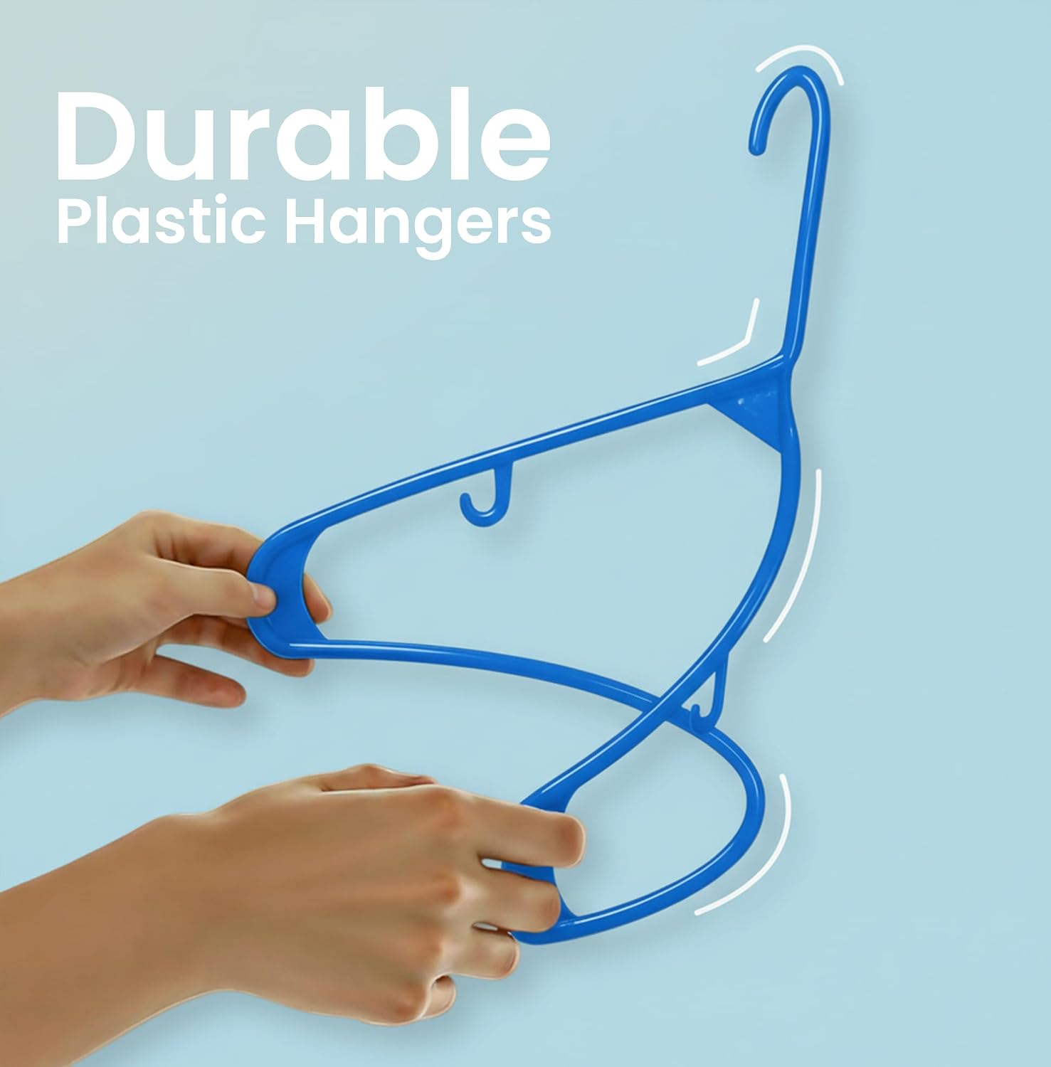 Utopia Home Plastic Hangers 50 Pack – Built-in Strap Hooks Black