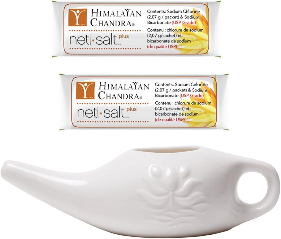 Himalayan Chandra Porcelain Neti Pot with 30 Sachets