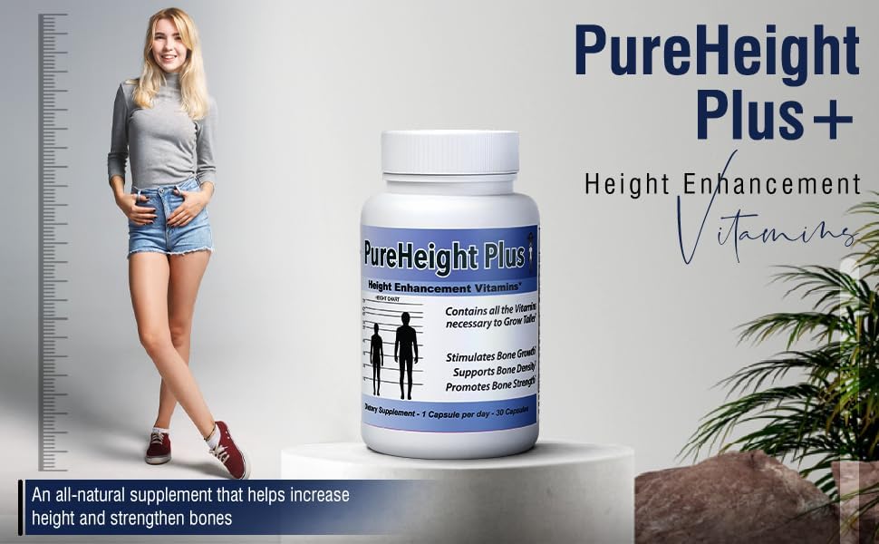 PureHeight Plus #1 Doctor Recommended Height Enhancement Supplement - Growth Vitamins for Kids