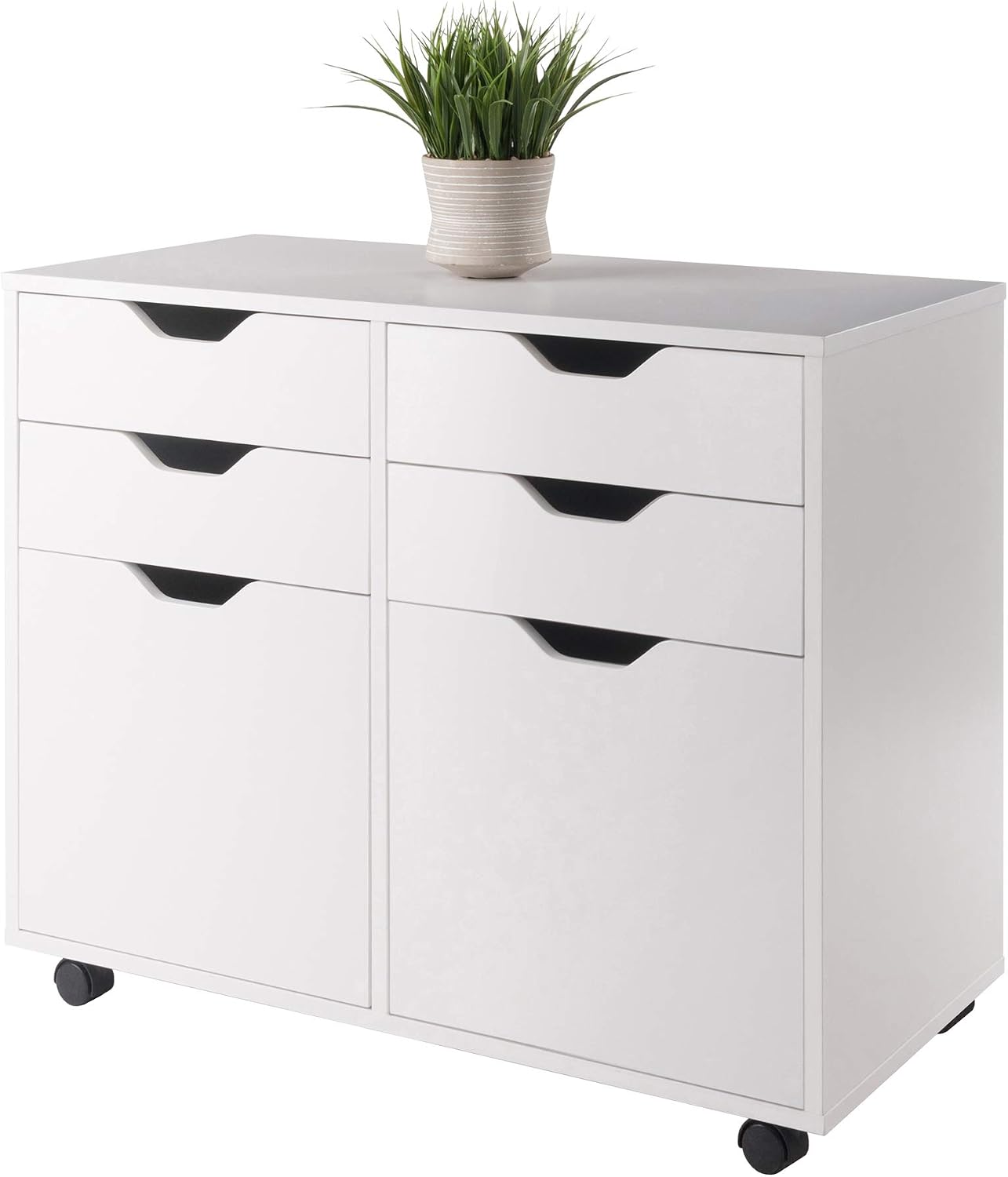 Winsome Halifax Mobile Storage Cabinet with Doors & Drawers, Stylish & Functional Home Storage Cabinet for Filing, Kitchen Organization, Moveable Furniture for Office, Dorms, Apartments