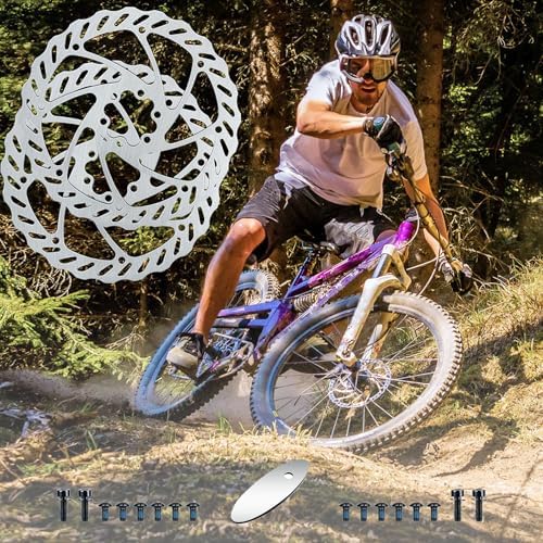 Bike Disc Brake Rotor Kit, 180mm Disc Brakes Rotors with 12 Bolts l.It fit in Many Brands of Disc Brake Caliper and Match for MTB, Road Bike, E-Bike