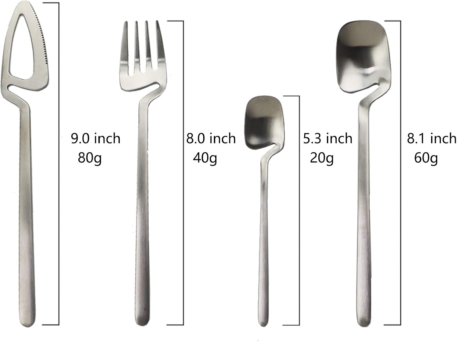 JASHII Silverware Set Satin Finish 24-Piece Stainless Steel Flatware Set Kitchen Utensil Set Service for 6 Tableware Cutlery Set Dishwasher Safe
