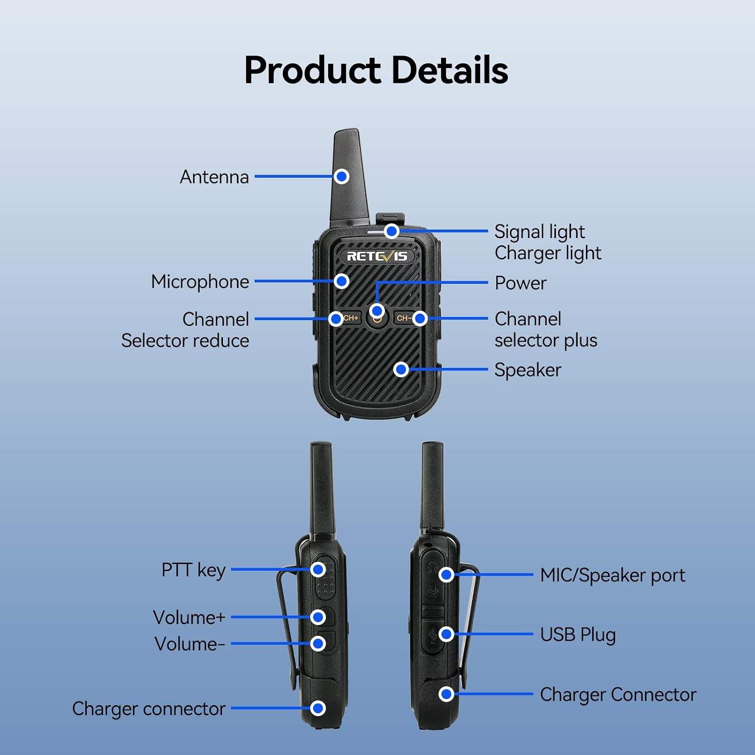 Retevis RT15 Walkie Talkies 3 Pack, Birthday Gift, Outdoor Adventure Kit | Durable, Lightweight, VOX, Key Lock, Mini Walkie Talkies for Adults, School Family Outdoor Travel Camping Hiking