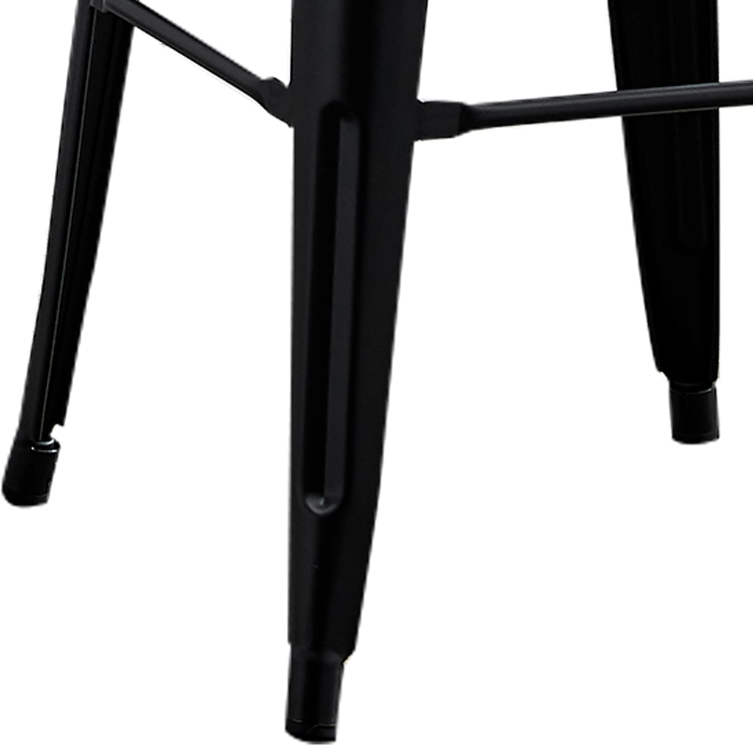 AC Pacific 30” Metal Barstool Set of 2 – Country Rustic Style with Low Back, Lightweight & Sturdy Build, Easy Assembly – Matte Black