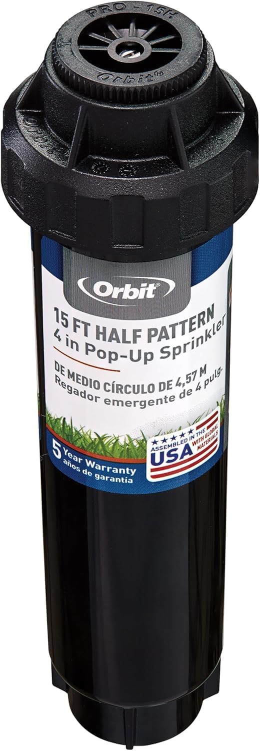 3-Pack Orbit 54345 4" Pop-Up Spray Head Sprinkler with Half Pattern Nozzle