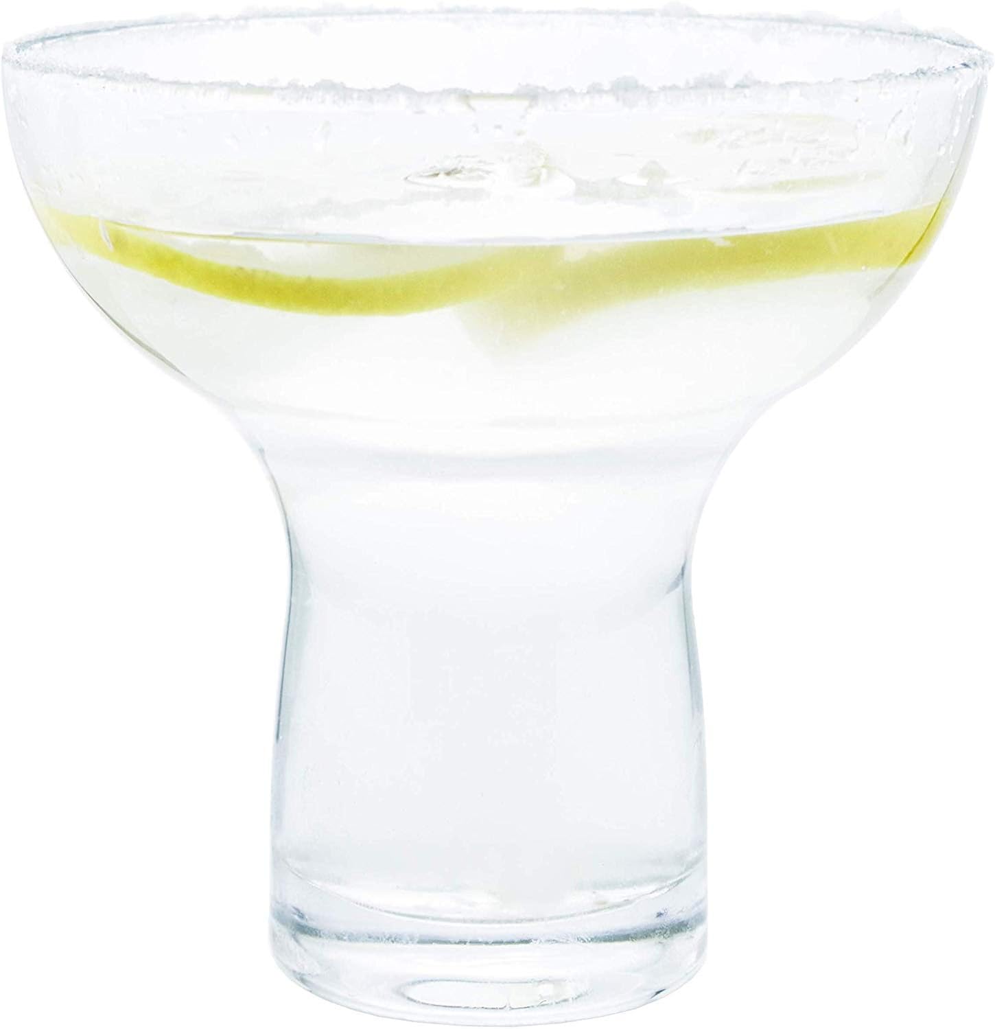 Chefcaptain Margarita Glasses Set Of 4, XXlarge 16oz Stemless Lead-Free Thick Clear Glass With Heavy Base, For Martini, Daiquiri, Frozen Cocktails