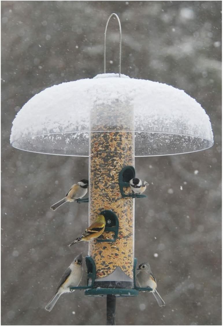 Aspects Quick-Clean Spruce Big Tube Feeder, 3.5qt Capacity - Large UV-Stabilized Feeder with 6 Feeding Stations for Backyard Birds