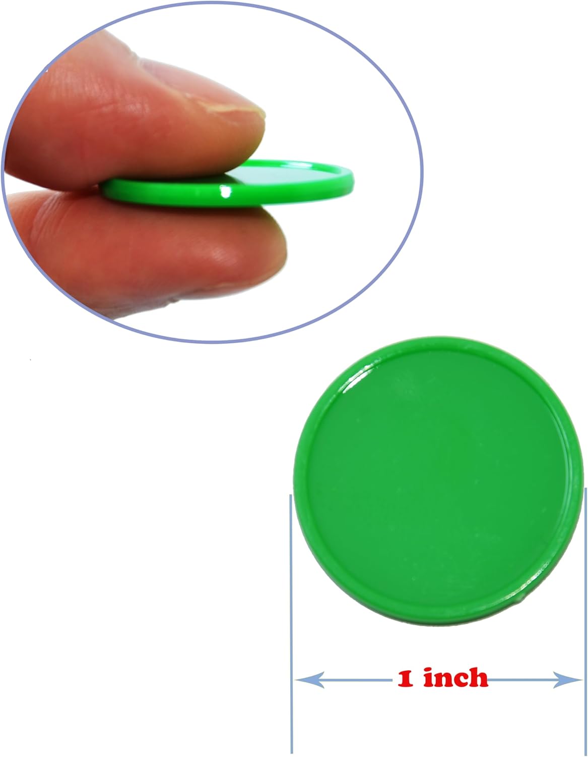 Smartdealspro Set of 100 25MM/1 Inch Opaque Plastic Learning Counting Counters Poker Chips (Red)