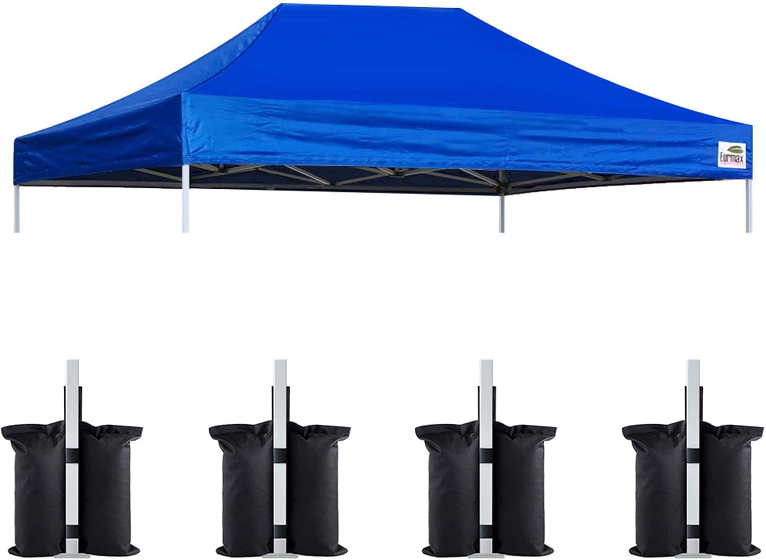 Eurmax USA 10x10 Pop Up Canopy Replacement Top,Universal Instant Canopy Cover ONLY,Heavy Duty UPF 50+ UV Protection,Water & Wind Resistant Tarp,30+ Colors Available,Bonus 4 Sand Bags (White)
