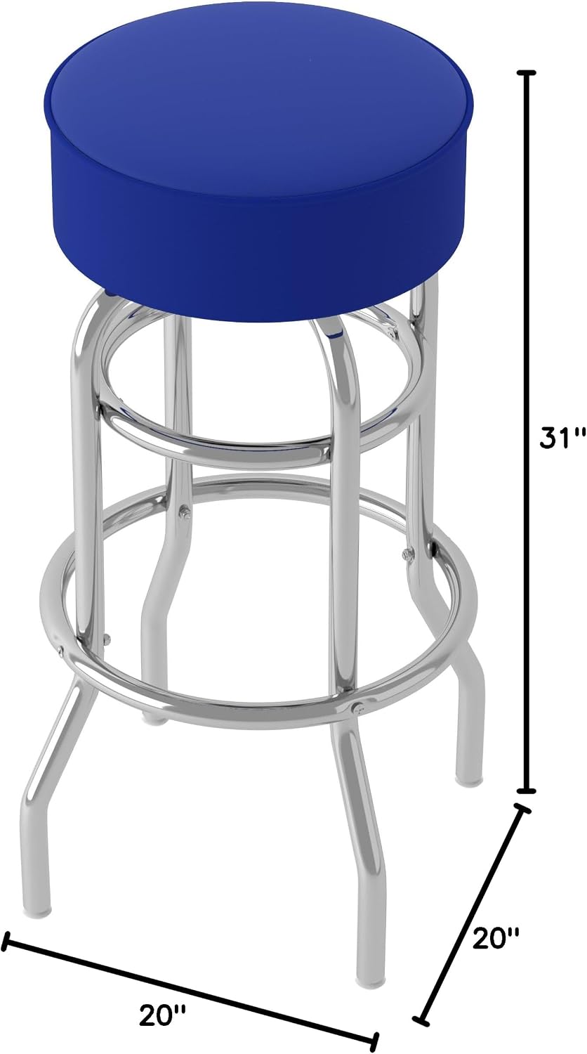 Trademark Gameroom Bar Stool - Blue Stool with Foam Padded Seat - Swivel Chair for Game Room, Garage, or Home Bar