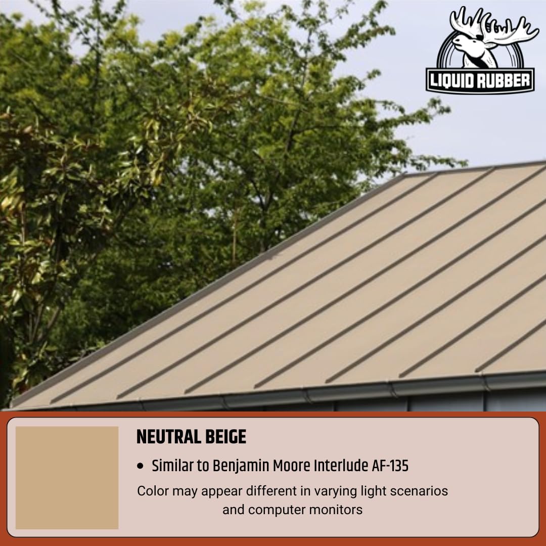 Liquid Rubber Color Roof Sealant - Flat & Metal, White, 1 Gallon | Elastomeric Roof Coating - Waterproof, UV-Stable & Flexible - Compatible with Low-Slope Roofs, Resists Cracking & Chipping