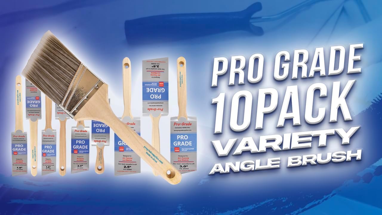 Pro Grade Angle Paint Brushes, Paint Brush Set for Trim & Walls, 10 Pc | Sash & cut-in detail | Furniture, cabinets