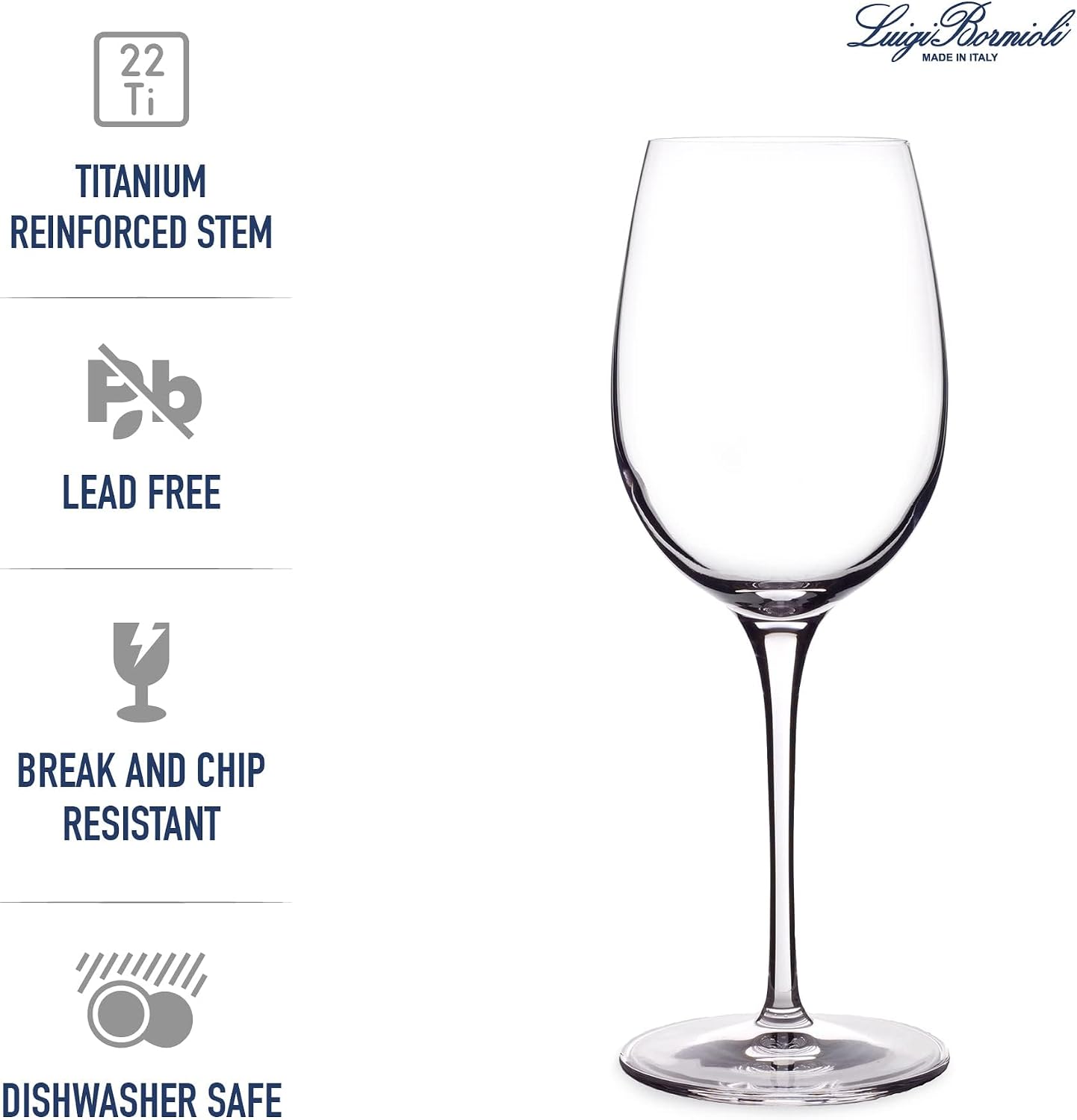 Luigi Bormioli Crescendo Bourgogne Wine Glasses - Clear, Set of 4