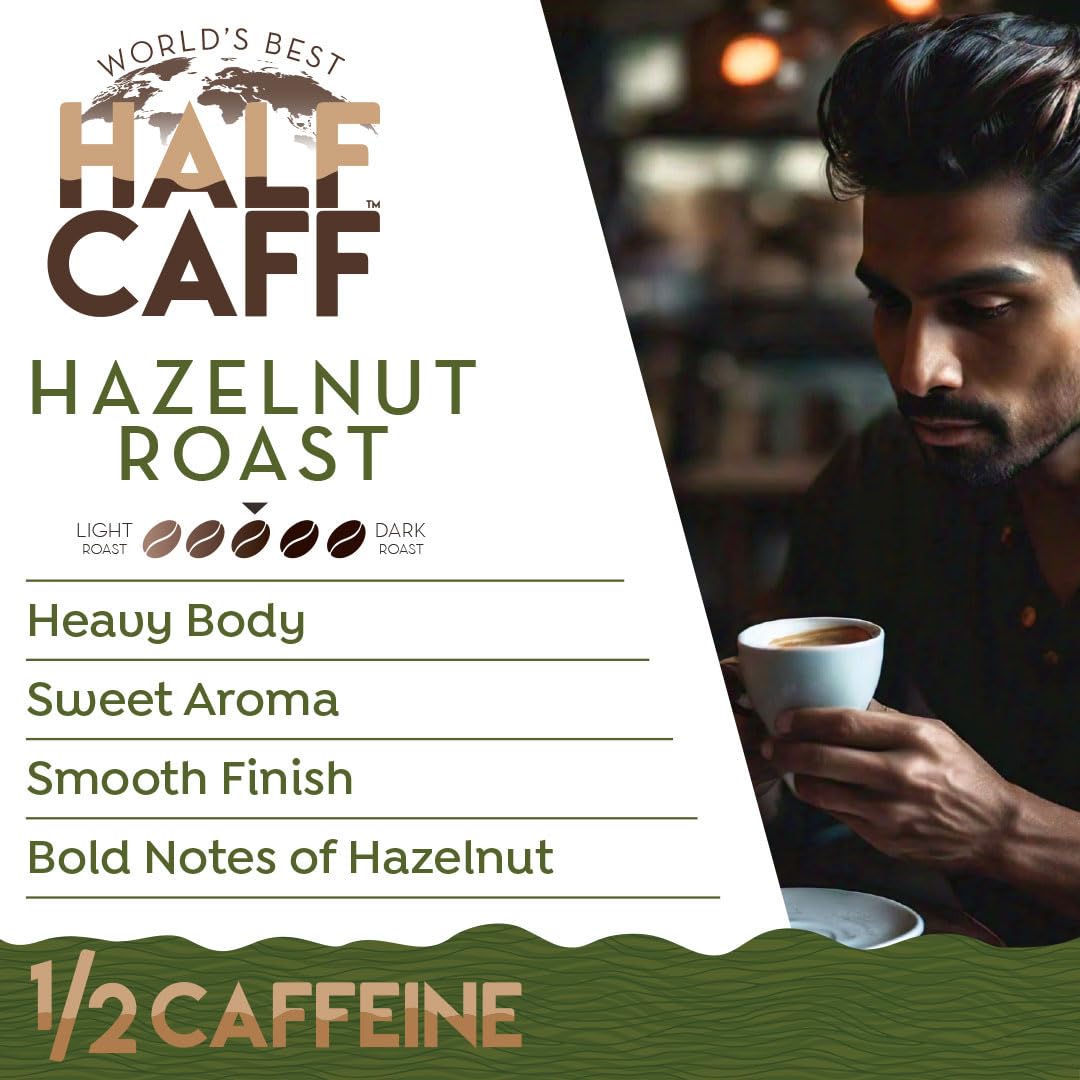 World's Best Half Caff Dark Roast Coffee Pods 100ct Keurig Compatible | 100% Arabica Coffee Single Serve Capsules & Pods Compatible with Keurig K-Cup Coffee Makers
