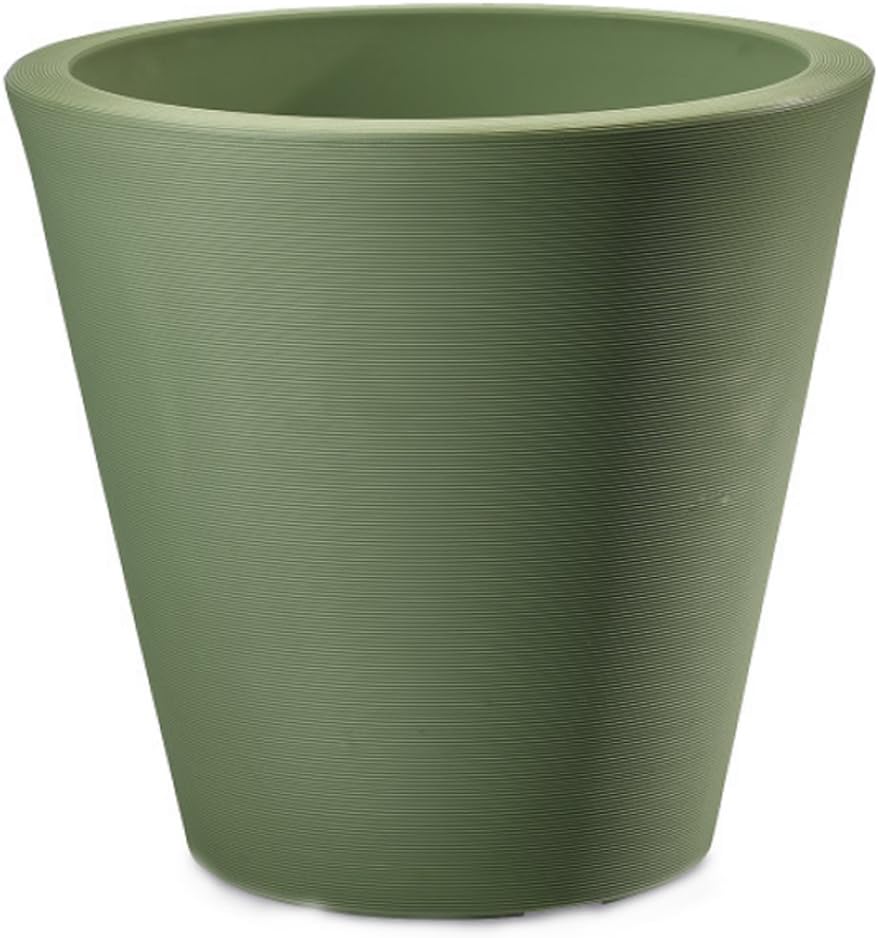 Crescent Garden Madison Planter– Weather-Resistant, Double Walled Indoor/Outdoor Plant Pot with Drain Hole – Durable All-Season Flower Container, 14" W (Cloud White)