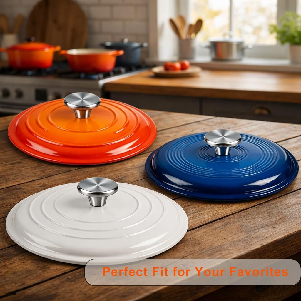 HUASAI Stainless Steel Replacement Handle compatible with Le Creuset,Aldi,Lodge, and other Enameled Cast-Iron Dutch Oven