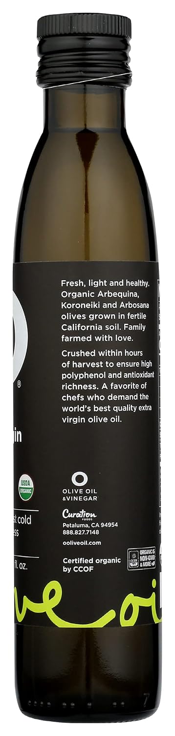 O Olive California Organic Extra Virgin Olive Oil Glass Bottle 8.5 Fl Oz