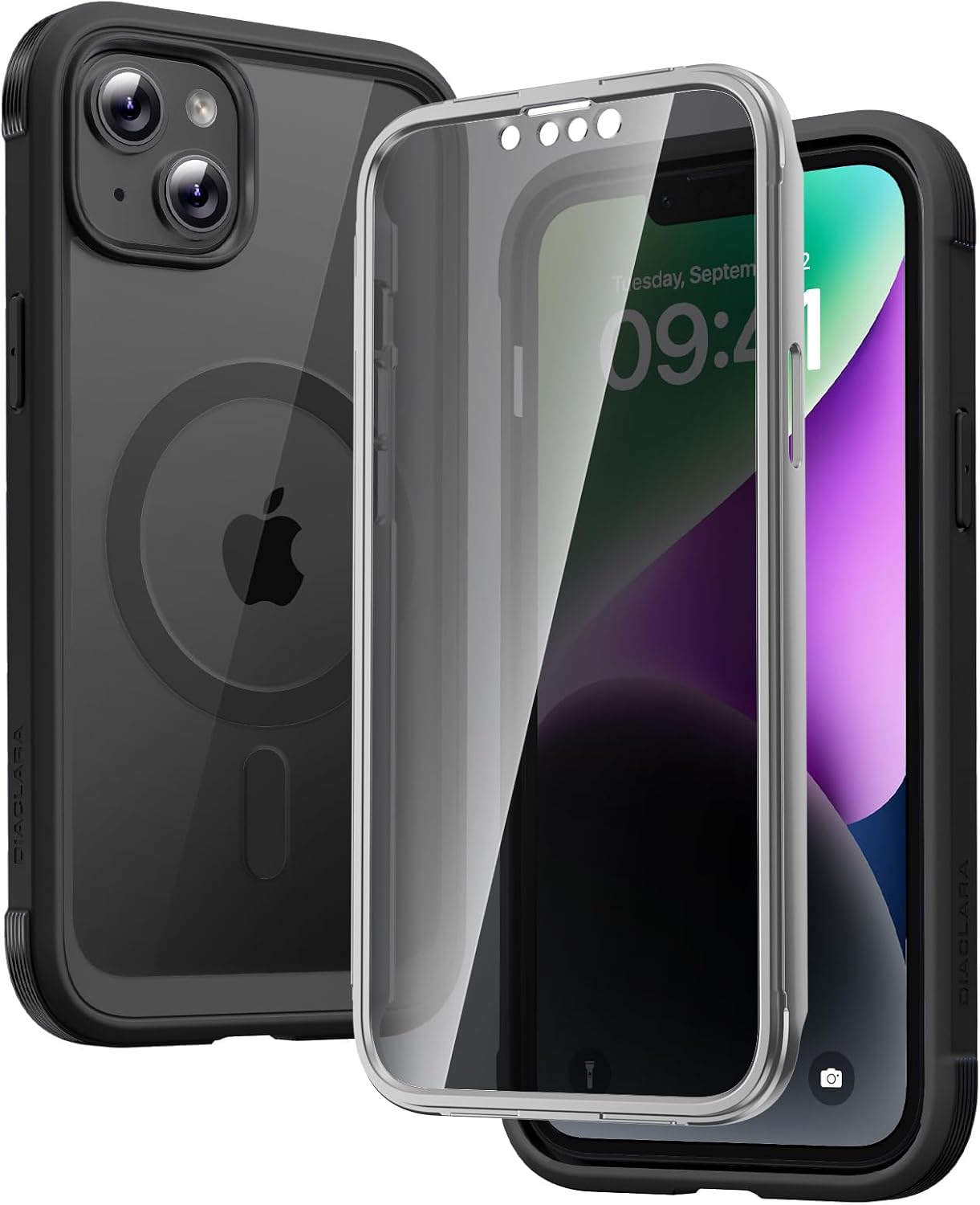 Diaclara Designed for iPhone 12 Mini Case, Full Body Rugged with Built-in Touch Sensitive Anti-Scratch Screen Protector
